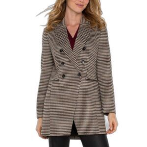 Liverpool Houndstooth Blazer in Black and Tan